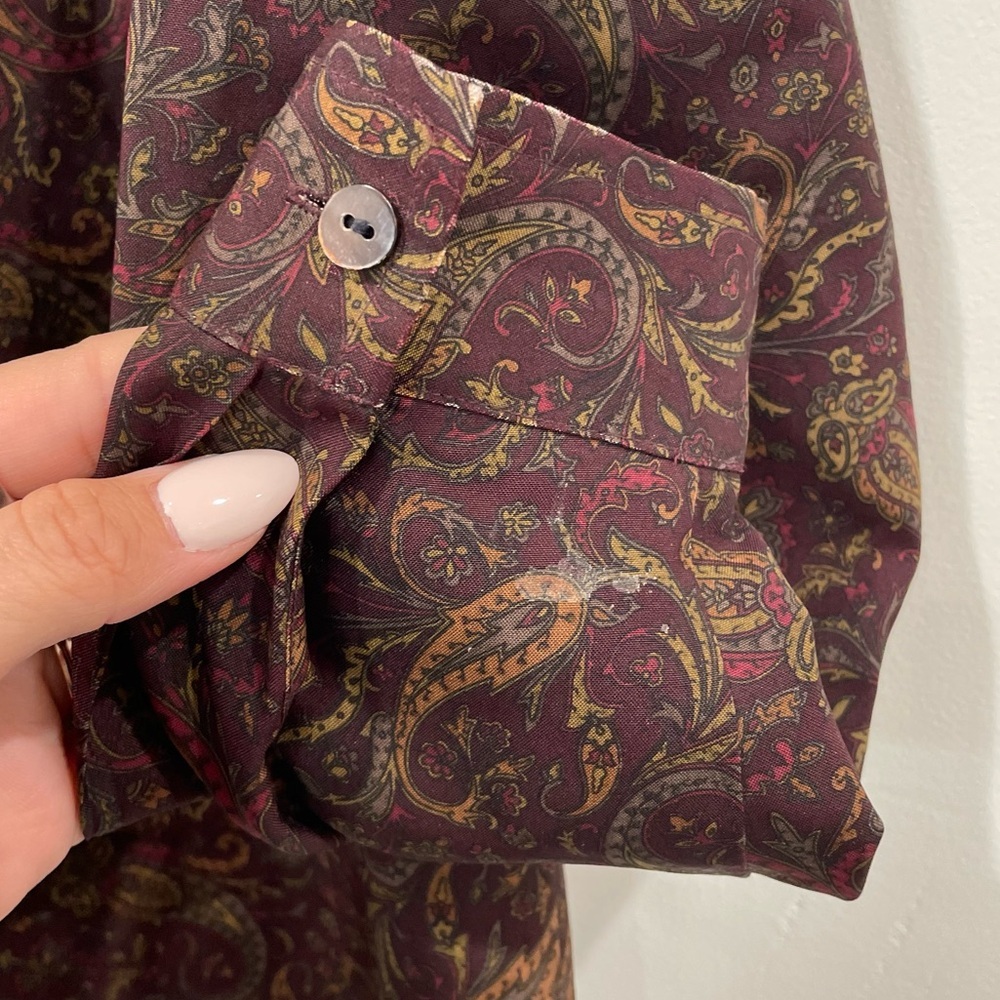 Jones New York Silk Paisley Button Up Longsleeve - Picture 13 of 13
